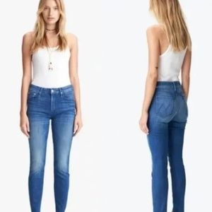 Mother Jeans The Looker Ankle Fray Denim 26 Blue Raw Hem USA $228, Squeeze It
